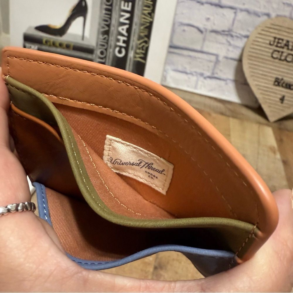💜 Universal Thread Card Case Colorblock Wallet - Picture 4 of 5